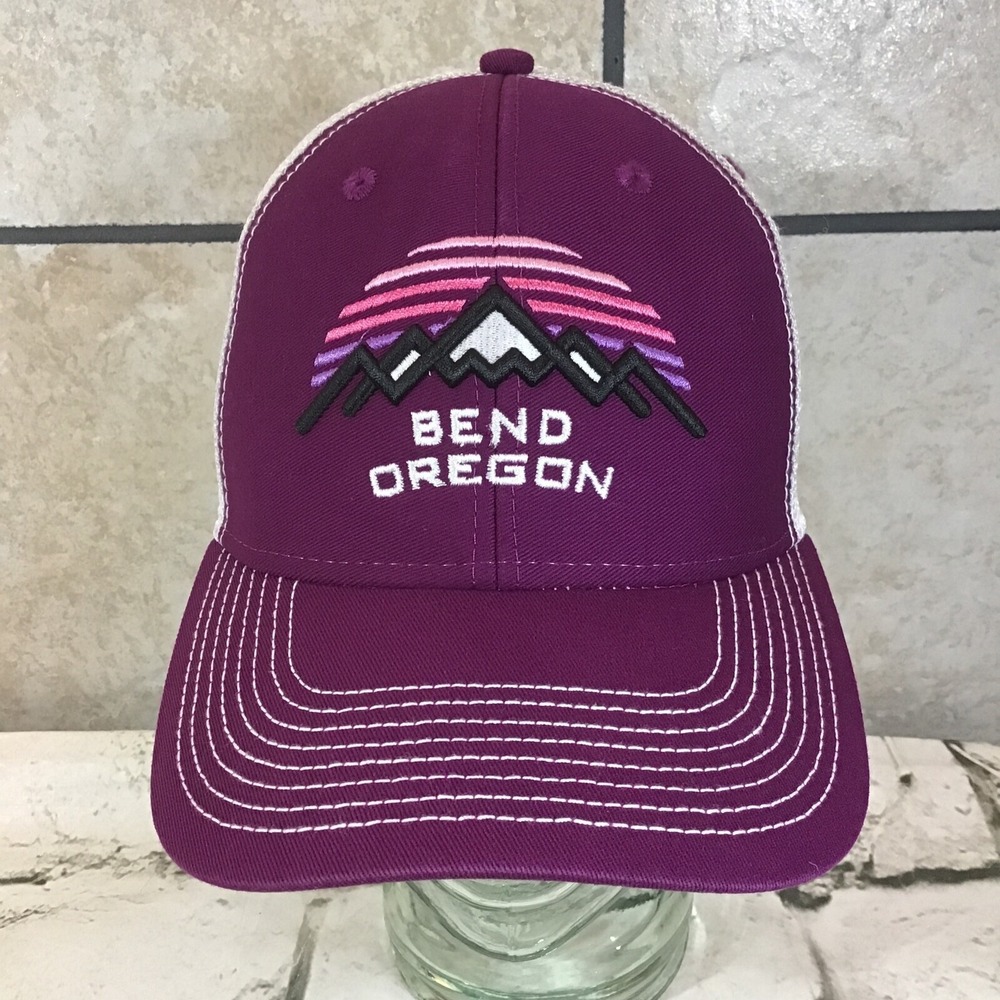 Bend Oregon Hat Unisex Snapback Plum Purple Mountain Logo Travel Ball Cap